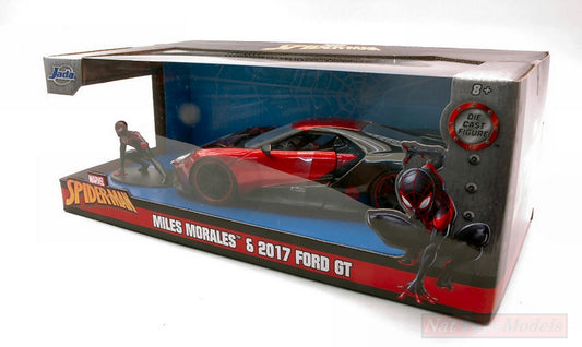 MODELLINO IN SCALA COMPATIBILE CON FORD GT 2017 SPIDERMAN WITH MILES MORALES FIGURE 1:24 JADA TOYS JADA31190