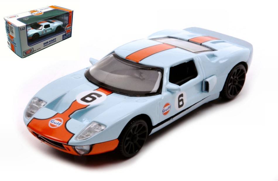 MODELLINO IN SCALA COMPATIBILE CON FORD GT 40 N.6 WITH GULF LIVERY LIGHT BLUE/ORANGE 1:43 MOTORMAX MTM79771