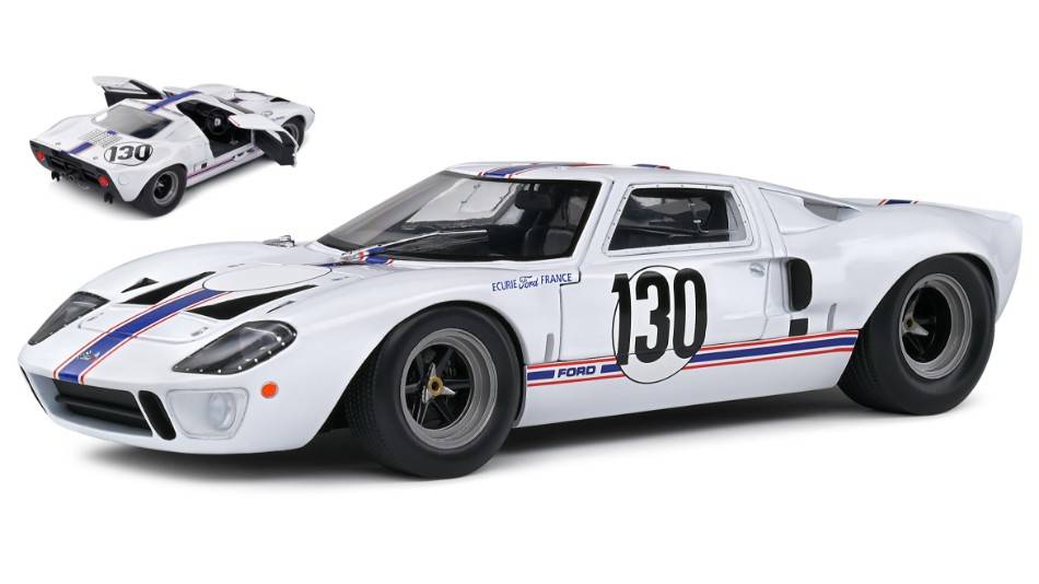 MODELLINO IN SCALA COMPATIBILE CON FORD GT40 MKI  N.130 TARGA FLORIO 1967 H.GREDER-J.M.GIORGI  1:18 SOLIDO SL1803009