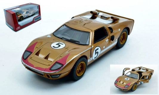 MODELLINO IN SCALA COMPATIBILE CON FORD GT40 MKII N.5 GOLD BOX cm 12 KINSMART KT5427WGD