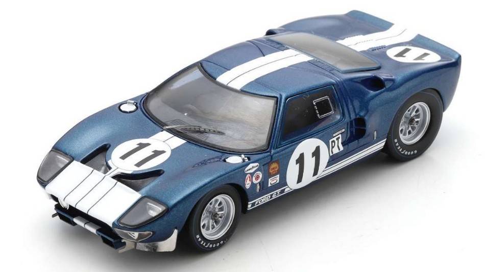 MODELLINO IN SCALA COMPATIBILE CON FORD GT40 N.11 2nd 12 H SEBRING 1965 K.MILES-B.MCLAREN 1:43 SPARK MODEL US250