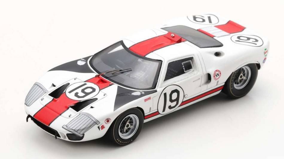 MODELLINO IN SCALA COMPATIBILE CON FORD GT40 N.19 3rd 12 H SEBRING 1966 S.SCOTT-P.REVSON 1:43 SPARK MODEL US251