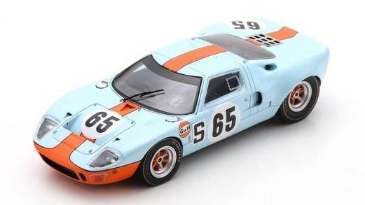 MODELLINO IN SCALA COMPATIBILE CON FORD GT40 N.65 3rd 1000 KM NURBURGRING 1968 J.ICKX-P.HAWKINS 1:43 SPARK MODEL SG817