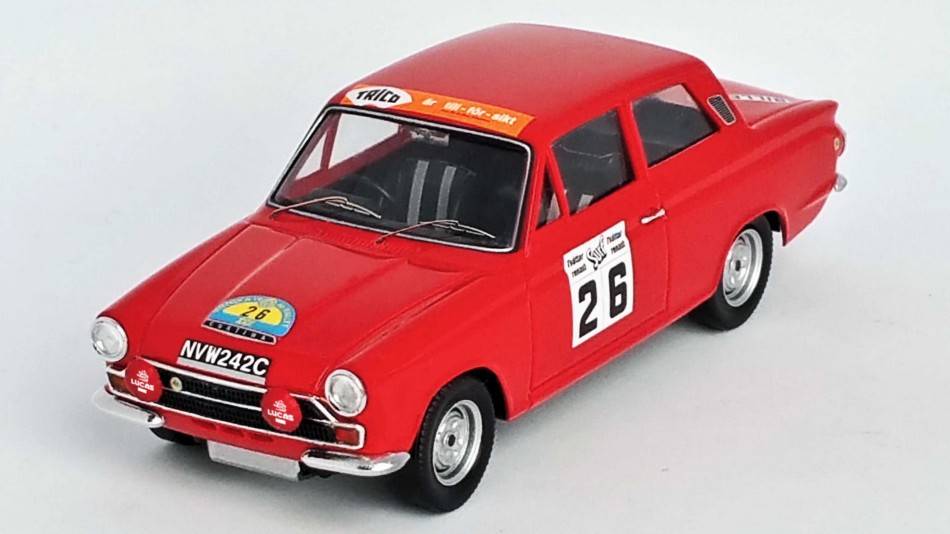 SCALE MODEL COMPATIBLE WITH FORD LOTUS CORTINA N.26 10th RALLY OF SWEDEN 1966 ELFORD/DAVENPORT 1:43 TROFEU TFRRSE18