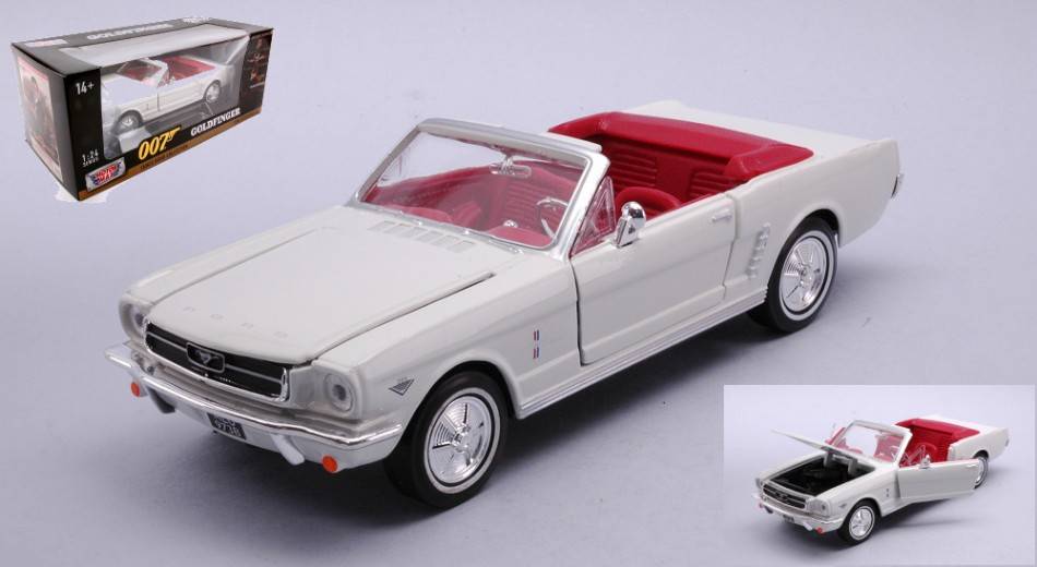 MODELLINO IN SCALA COMPATIBILE CON FORD MUSTANG 1/2 CONVERTIBLE 1964 JAMES BOND 007 GOLDFINGER 1:24 MOTORMAX MTM79852