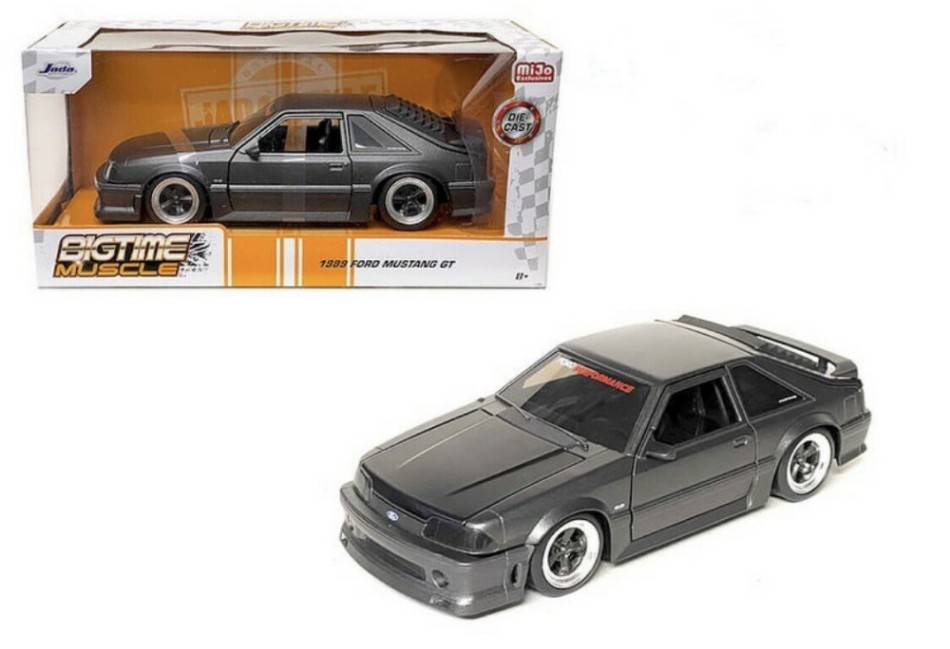 MODELLINO IN SCALA COMPATIBILE CON FORD MUSTANG GT 1989 BLACK-GREY 1:24 JADA TOYS JADA33605