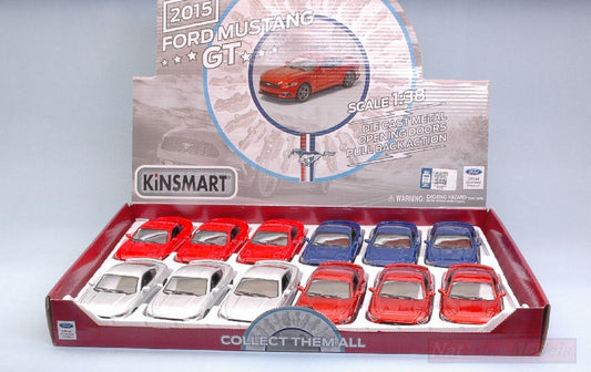 SCALE MODEL COMPATIBLE WITH FORD MUSTANG GT 2015 COL.ASS.cm 12,5 1:38 KINSMART KT5386D