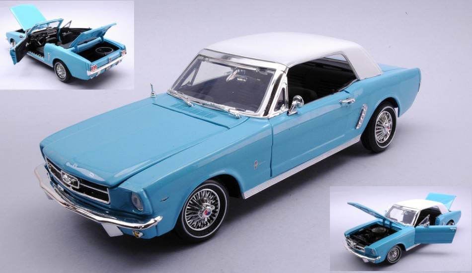 SCALE MODEL COMPATIBLE WITH FORD MUSTANG HARD TOP "JAMES BOND THUNDEBALL" BLUE/WHITE 1:18 MOTORMAX MTM79834