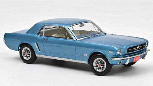 MODELE REDUIT COMPATIBLE AVEC FORD MUSTANG HARDTOP COUPE 1965 TURQUOISE METALLIC 1:18 NOREV NV182800