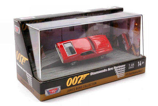 SCALE MODEL COMPATIBLE WITH FORD MUSTANG MACH "JAMES BOND-DIAMONDS ARE FOREVER" 1971 RED 1:64 MOTORMAX MTM79824