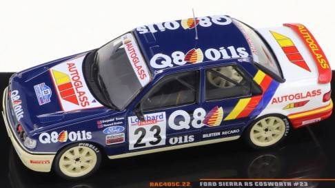 MODELLINO IN SCALA COMPATIBILE CON FORD SIERRA RS COSWORTH N.23 RALLY RAC LOMBARD 1991 EVANS/DAVIES 1:43 IXO MODEL RAC405C