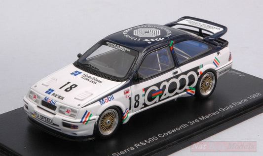 SCALE MODEL COMPATIBLE WITH FORD SIERRA RS500 COSWORTH N.18 3rd MACAU GUIA RACE 1988 A.ROUSE 1:43 SPARK MODEL SA190