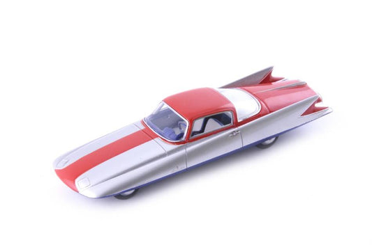 MODELLINO IN SCALA COMPATIBILE CON GHIA STREAMLINE X COUPE "GILDA" SILVER-RED 1:43 AVENUE43 AVN60074