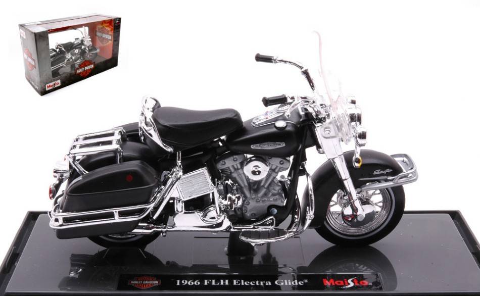 SCALE MODEL COMPATIBLE WITH HARLEY DAVIDSON ELECTRA GLIDE 1966 BLACK 1:18 MAISTO MI21916