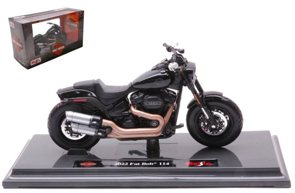 SCALE MODEL COMPATIBLE WITH HARLEY DAVIDSON FAT BOB 114 2022 BLACK 1:18 MAISTO MI22937