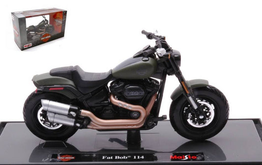 SCALE MODEL COMPATIBLE WITH HARLEY DAVIDSON FAT BOB 114 OLIVE MATT 1:18 MAISTO MI21854