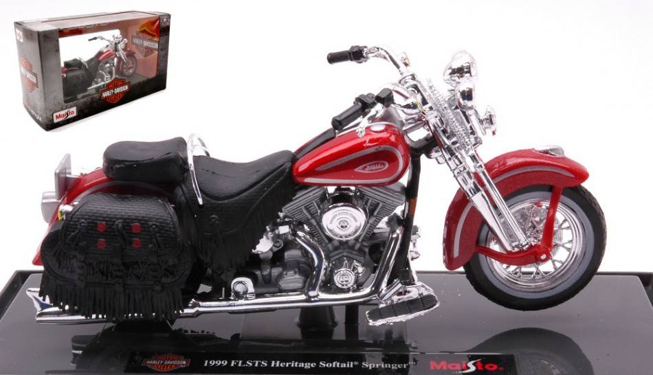 MODELLINO IN SCALA COMPATIBILE CON HARLEY DAVIDSON FLSTS HERITAGE SOFTAIL SPRINGER 1999 AMARANT 1:18 MAISTO MI21906