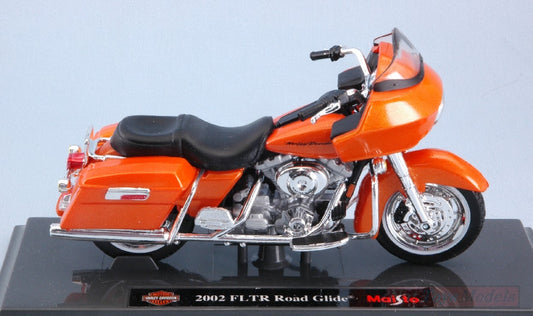 SCALE MODEL COMPATIBLE WITH HARLEY DAVIDSON FLTR ROAD GLIDE 2002 METALLIC ORANGE 1:18 MAISTO MI18865