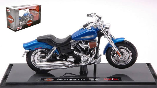 SCALE MODEL COMPATIBLE WITH HARLEY DAVIDSON FXDFSE CVO FAT BOB 2009 BLUE 1:18 MAISTO MI21905B