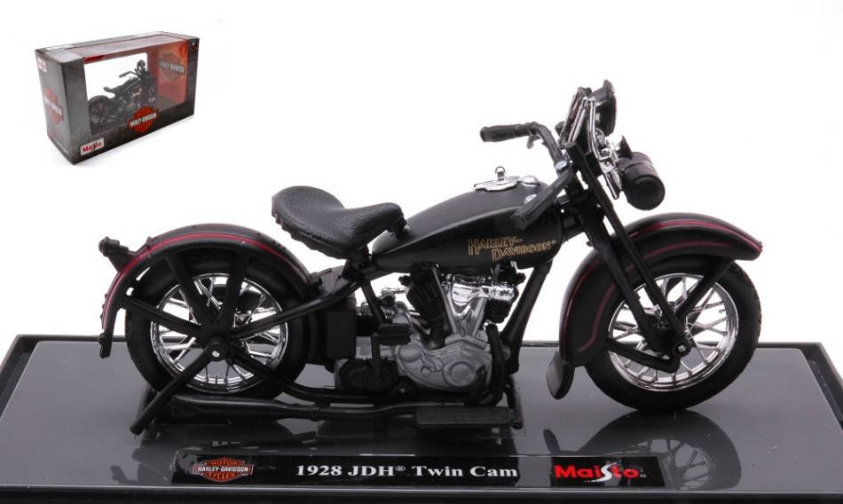 MODELE REDUIT COMPATIBLE AVEC HARLEY DAVIDSON JDH TWIN CAM 1928 NOIR 1:18 MAISTO MI21913