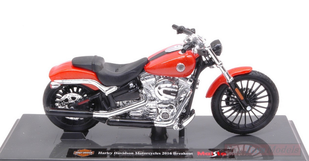 SCALE MODEL COMPATIBLE WITH HARLEY DAVIDSON MOTORCYCLES 2016 BREAKOUT ORANGE 1:18 MAISTO MI17083