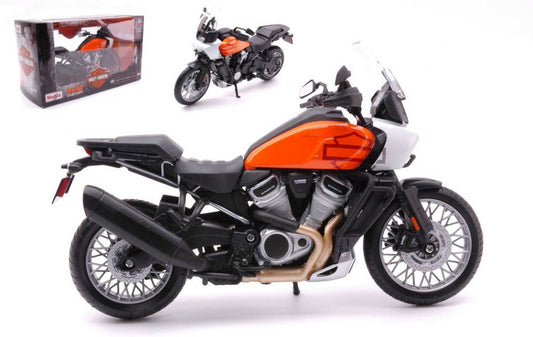 SCALE MODEL COMPATIBLE WITH HARLEY DAVIDSON PAN AMERICA 1250 WHITE ORANGE 1:12 MAISTO MI32338