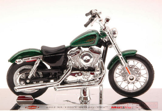 SCALE MODEL COMPATIBLE WITH HARLEY DAVIDSON XL 1200V SEVENTY-TWO 2012 METALLIC GREEN 1:18 MAISTO MI13078