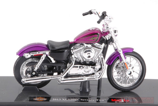 SCALE MODEL COMPATIBLE WITH HARLEY DAVIDSON XL 1200V SEVENTY-TWO 2013 PURPLE 1:18 MAISTO MI18864