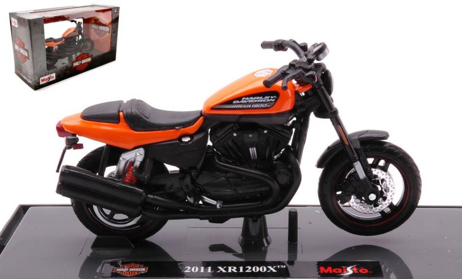 MODELLINO IN SCALA COMPATIBILE CON HARLEY DAVIDSON XR1200X 2011 ORANGE 1:18 MAISTO MI21904