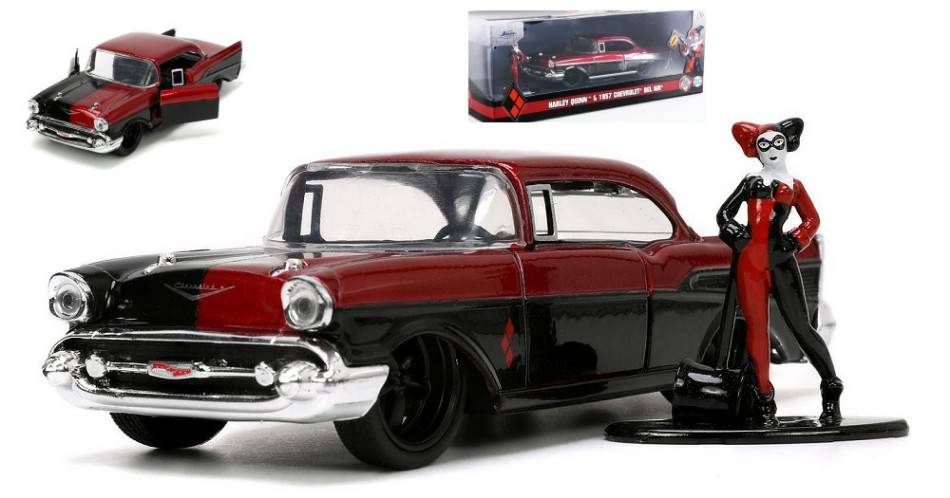 MODELLINO IN SCALA COMPATIBILE CON HARLEY QUINN 1957 CHEVROLET BEL AIR 1:32 JADA TOYS JADA253253014