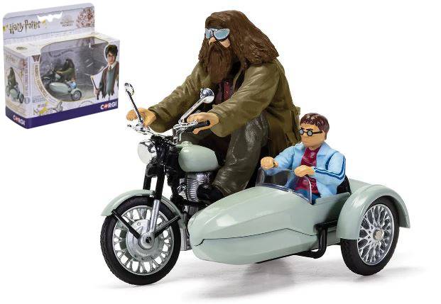 SCALE MODEL COMPATIBLE WITH HARRY POTTER HAGRIDS MOTORCYCLE AND SIDECAR 6.5 cm CORGI CC99727