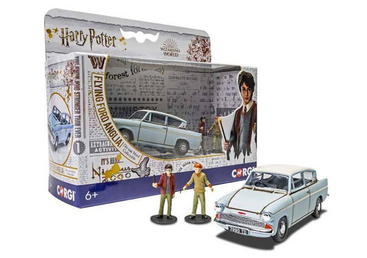 SCALE MODEL COMPATIBLE WITH HARRY POTTER MR WEASLEYS FORD ANGLIA W/HARRY AND RON FIGURES 1:43 CORGI CC99725