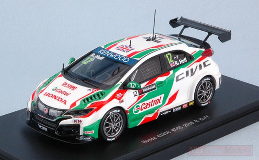 MODELE REDUIT COMPATIBLE AVEC HONDA CIVIC CASTROL N.12 6ème WTCC 2016 R.HUFF 1:43 EBBRO EB45567