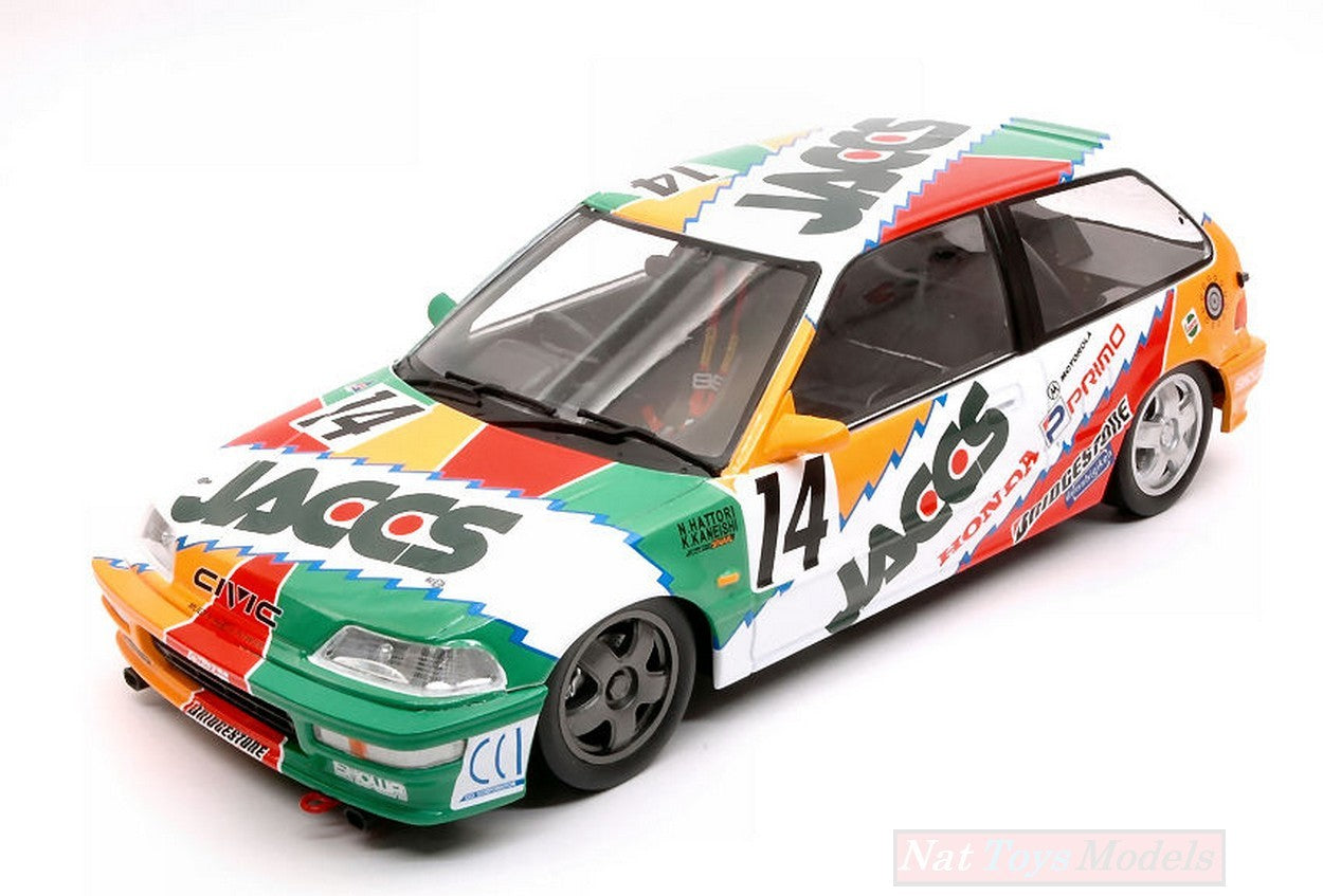 SCALE MODEL COMPATIBLE WITH HONDA CIVIC EF-9 N.14 SUZUKA RALLY 1992 N.HATTORI-K.KANEISHI 1:18 TRIPLE T9-1800108