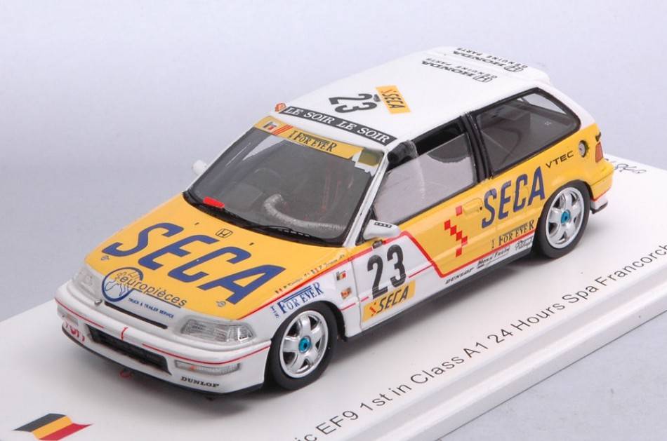 MODELLINO IN SCALA COMPATIBILE CON HONDA CIVIC EF9 1st CLASS A1 24 H SPA 1990 R.KOENTGES-P.FERMINE 1:43 SPARK MODEL SB137