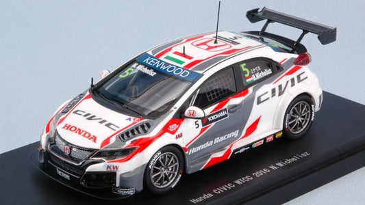 MODELE REDUIT COMPATIBLE AVEC HONDA CIVIC N.5 WINNER WTCC 2016 N.MICHELISZ 1:43 EBBRO EB45569