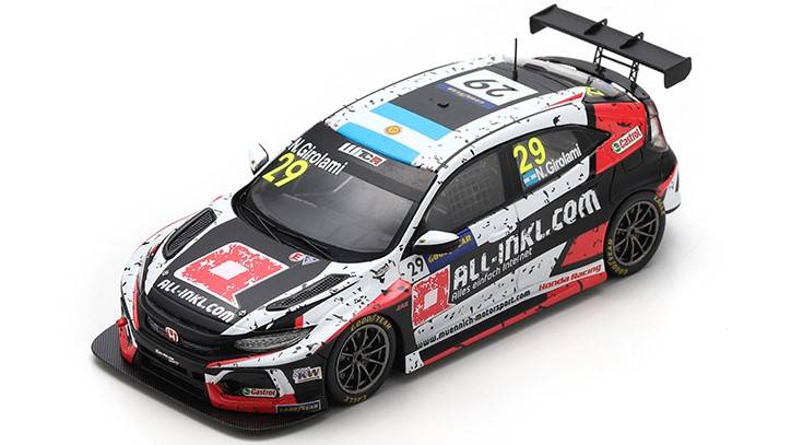 MODELLINO IN SCALA COMPATIBILE CON HONDA CIVIC TCR N.29 WINNER RACE 1 ZOLDER 2020 NESTOR GIROLAMI 1:43 SPARK MODEL S8966