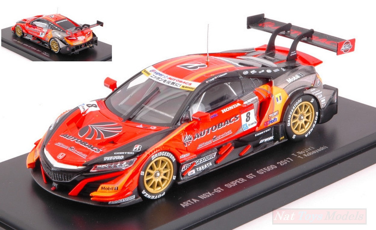 SCALE MODEL COMPATIBLE WITH HONDA NSX-GT N.8 SUPER GT500 2017 T.NOJIRI-T.KOBAYASHI 1:43 EBBRO EB45516