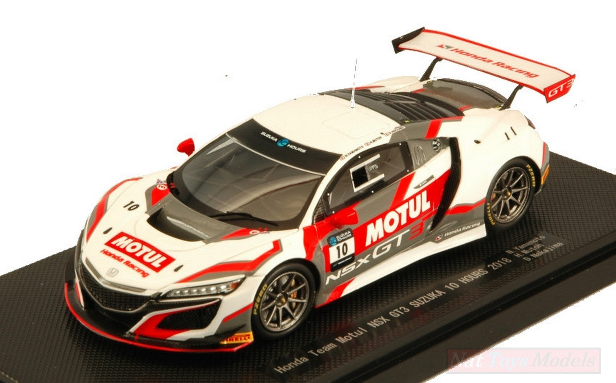 MODELLINO IN SCALA COMPATIBILE CON HONDA NSX GT3 N.10 10 H SUZUKA 2018 YAMAMOTO-MUTOH-NAKAJIMA 1:43 EBBRO EB45679