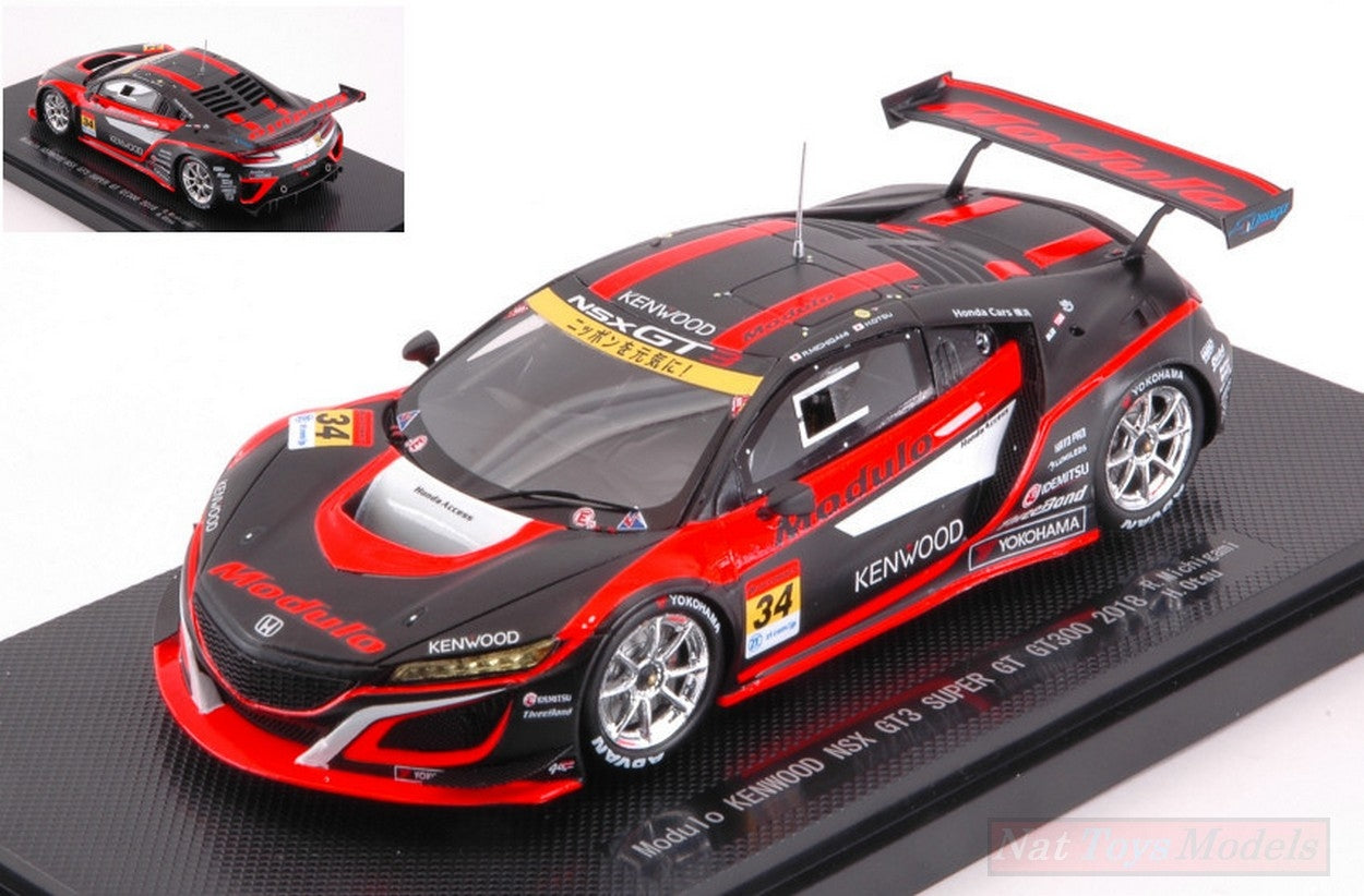 MODELLINO IN SCALA COMPATIBILE CON HONDA NSX GT3 N.34 SUPER GT300 2018 R.MICHIGAMI-H.OTSU 1:43 EBBRO EB45653