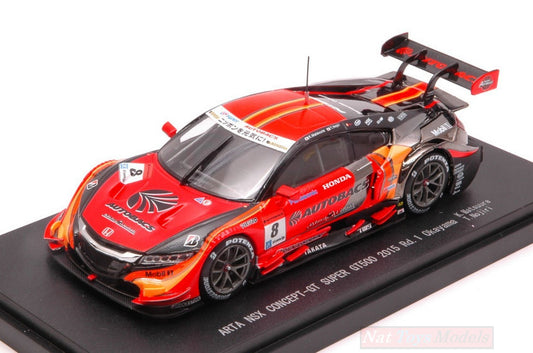 MODELLINO IN SCALA COMPATIBILE CON HONDA NSX N.8 4th SUPER GT500 OKAYAMA 2015 K.MATSUURA-T.NOJIRI 1:43 EBBRO EB45272