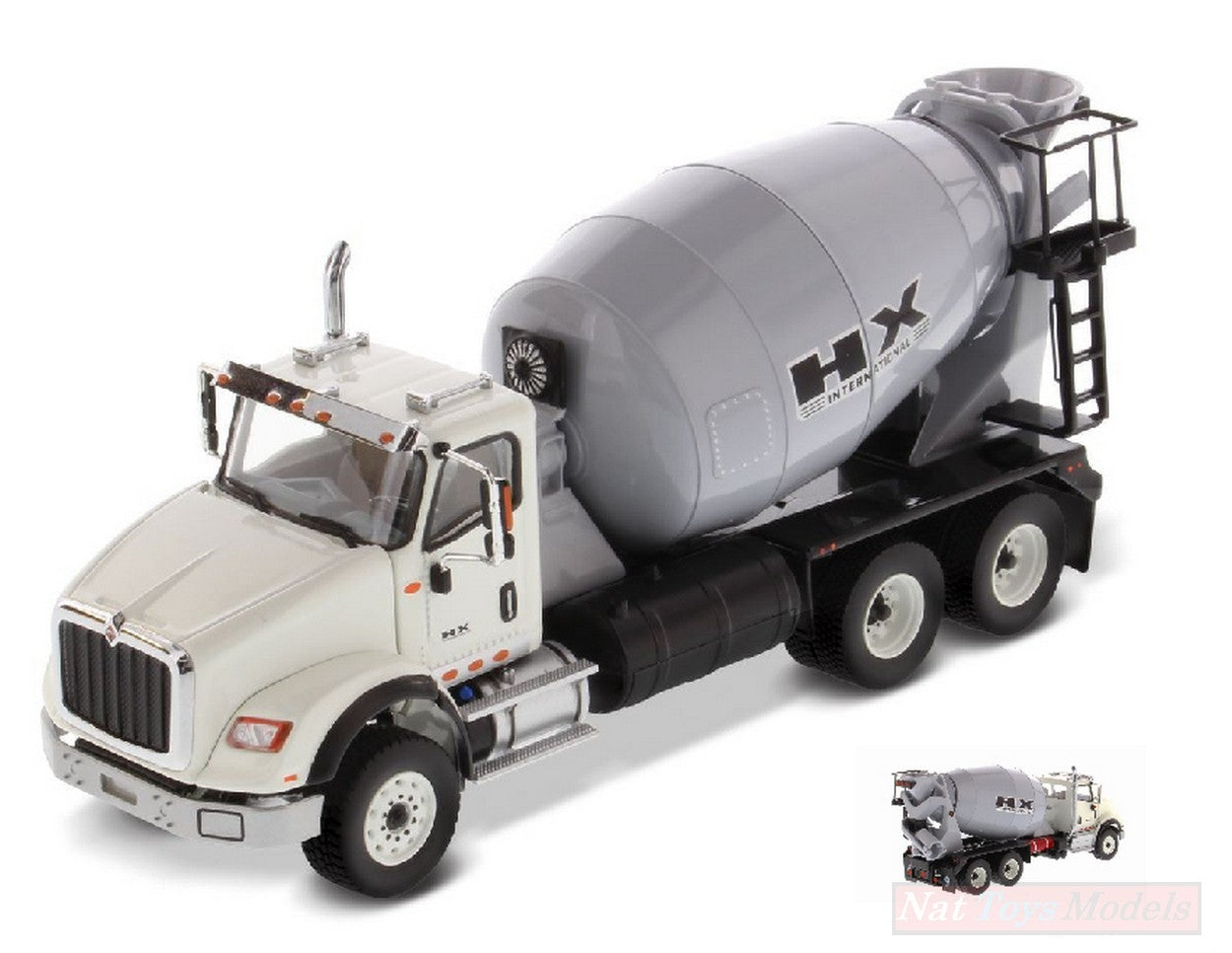 SCALE MODEL COMPATIBLE WITH HX615 CONCRETE MIXER WHITE/GREY 1:50 DIECAST MASTER DM71014