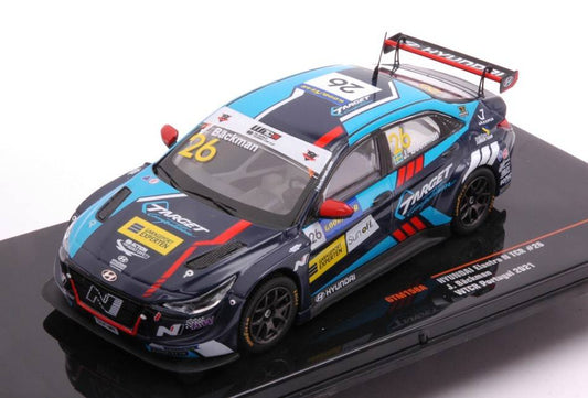 MODELLINO IN SCALA COMPATIBILE CON HYUNDAI ELANTRA N TCR N.26 TARGET WTCR PORTUGAL 2021 J.BACKMAN 1:43 IXO MODEL GTM158A