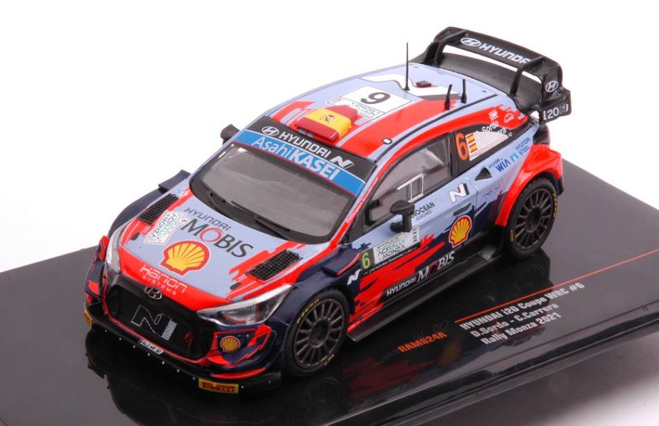 MODELE REDUIT COMPATIBLE AVEC HYUNDAI i20 COUPE WRC N.6 RALLY MONZA 2021 SORDO/CARRERA 1:43 IXO MODEL RAM824