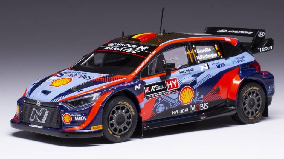 SCALE MODEL COMPATIBLE WITH HYUNDAI i20 N WRC N.11 ACROPOLIS RALLY 2022 NEUVILLE/WYDAEGHE 1:43 IXO MODEL RAM868