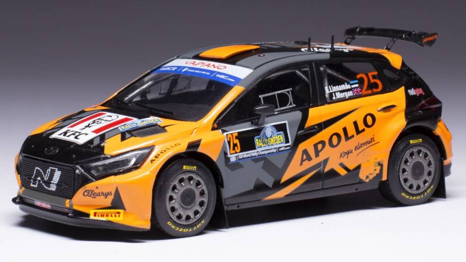 SCALE MODEL COMPATIBLE WITH HYUNDAI i20 N WRC2 N.25 RALLY SWEDEN 2023 LINNAMAE/MORGAN 1:43
 1:43 IXO MODEL RAM895