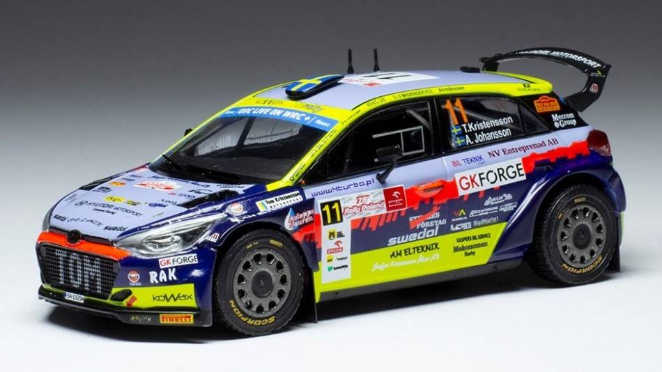 SCALE MODEL COMPATIBLE WITH HYUNDAI i20 R5 N.11 RALLY POLEN 2022
 KRISTENSSON/JOHANSSON 1:43 IXO MODEL RAM859