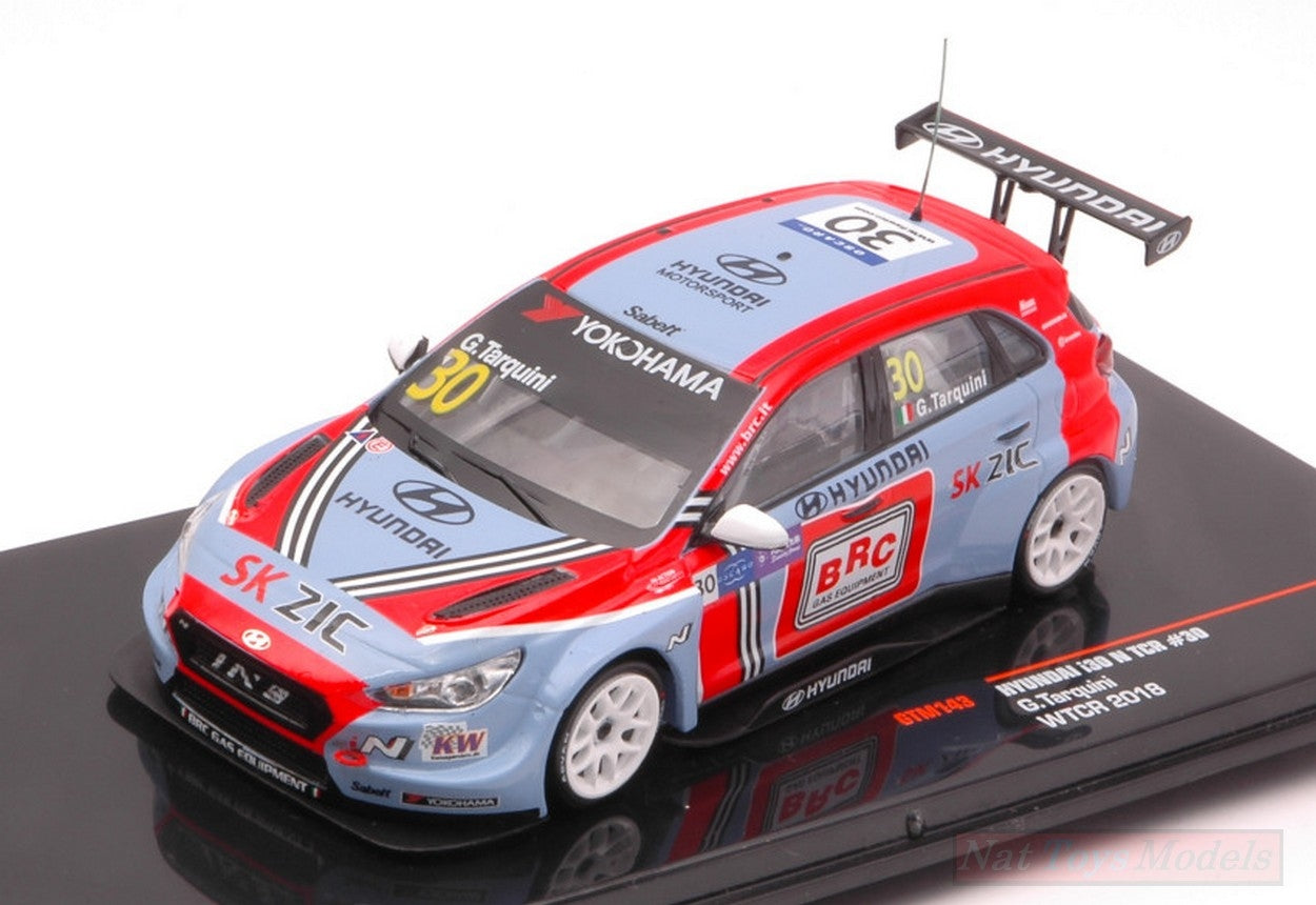 SCALE MODEL COMPATIBLE WITH HYUNDAI i30 N TCR N.30 SQUADRA CORSE TEAM WTCR 2018 TARQUINI 1:43 IXO MODEL GTM143