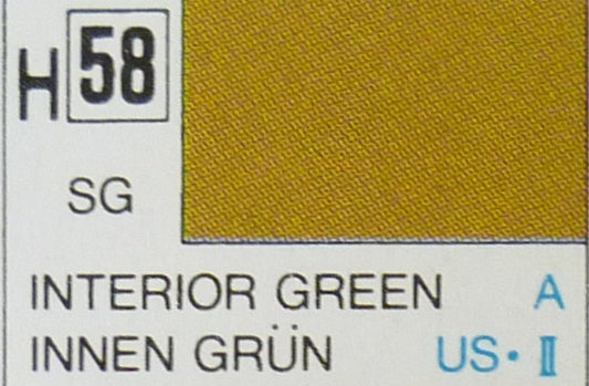 COLORI MODELLISMO INTERIOR GREEN SEMI-GLOSS ml 10 Pz.6 GUNZE GU0058