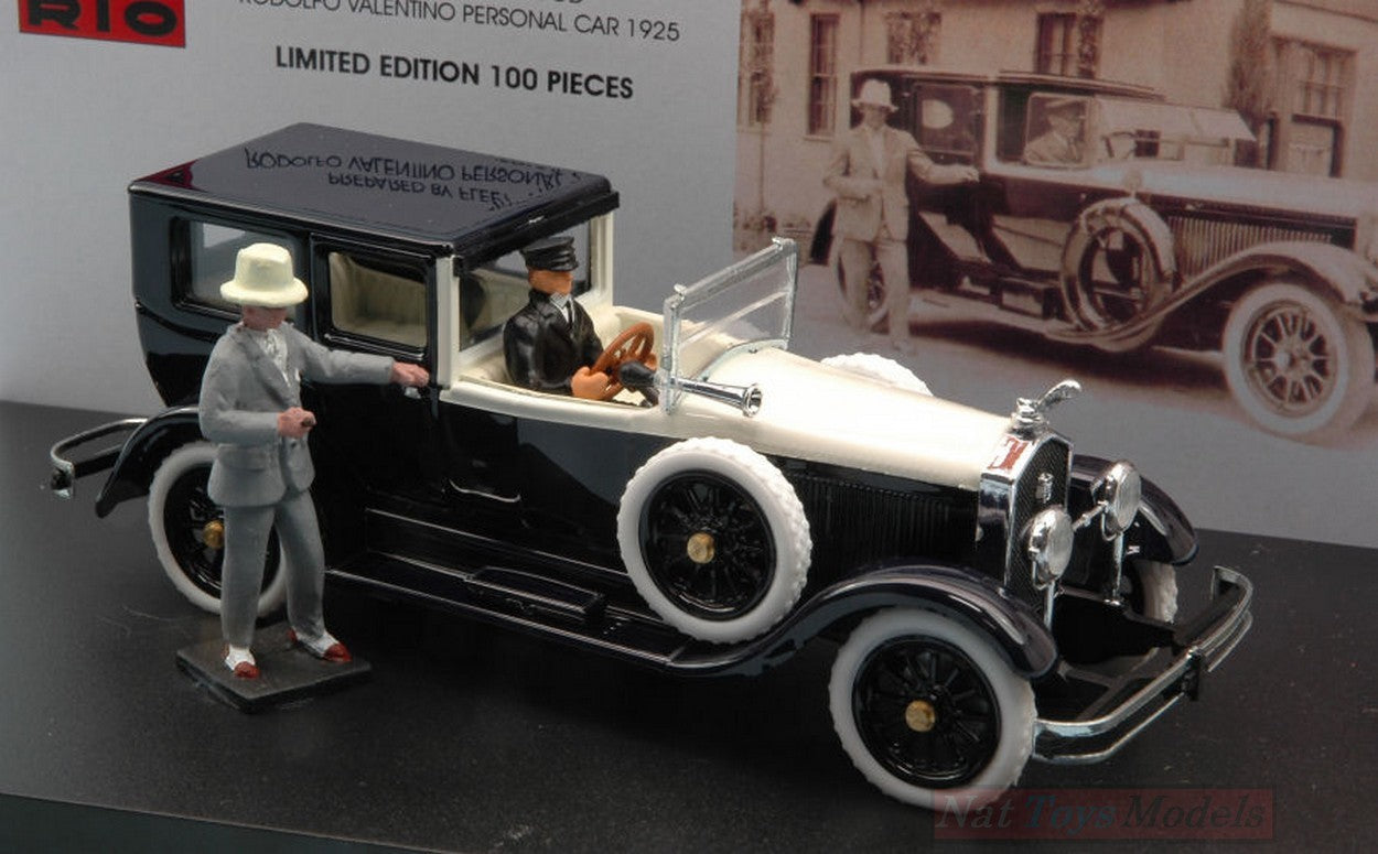 MODELE REDUIT COMPATIBLE AVEC ISOTTA FRASCHINI 8A TORPEDO RODOLFO VALENTINO 1925 + 2 FIG.LIM.100 1:43 RIO RI4499P